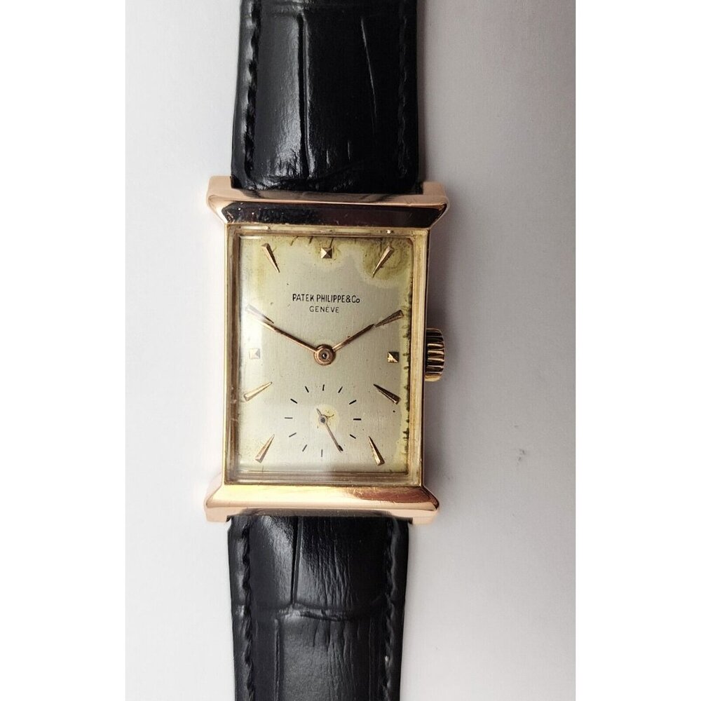 Vintage Patek Philippe 2404 Canape Art Deco Architectural 1950s 18K Rose Gold - Picture 8 of 16